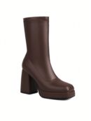 Zapatos de Tacón Chunky con Plataforma Impermeable y Correa al Tobillo