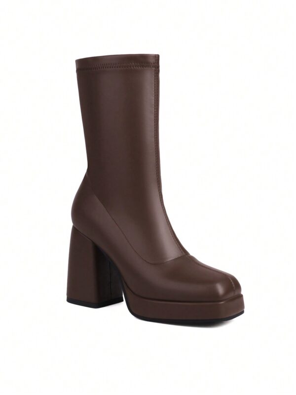 Zapatos de Tacón Chunky con Plataforma Impermeable y Correa al Tobillo - Image 7