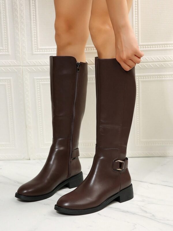 Botas de Montar Marrones con Correa de Hebilla para Invierno