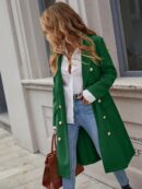 Abrigo Elegante de Manga Larga Doble Abotonadura