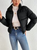 Campera Térmica Corta con Cierre y Cuello Alto