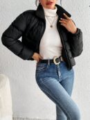 Campera Térmica Corta con Cierre y Cuello Alto