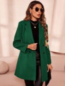Abrigo de Lana con Solapas y Doble Botonadura