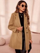 Abrigo de Lana con Solapas y Doble Botonadura