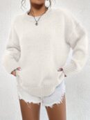 Sweater Casual de Mujer con Manga Larga y Cuello Redondo