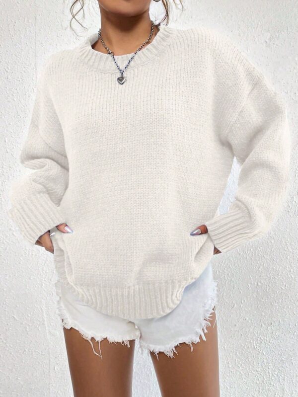 Sweater Casual de Mujer con Manga Larga y Cuello Redondo
