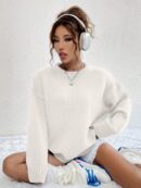 Sweater Casual de Mujer con Manga Larga y Cuello Redondo