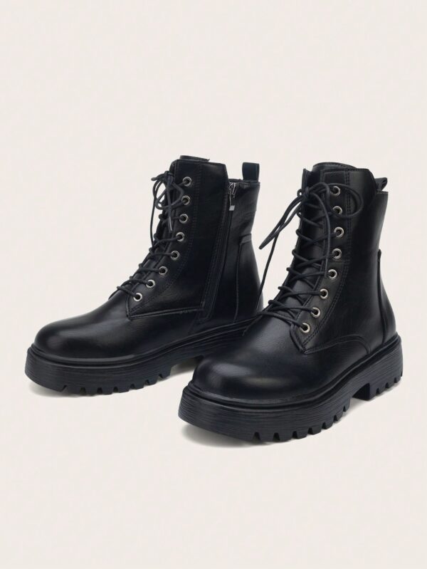 Botas Negras de Estilo Combat para Otoño/Invierno - Image 8
