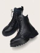 Botas Negras de Estilo Combat para Otoño/Invierno