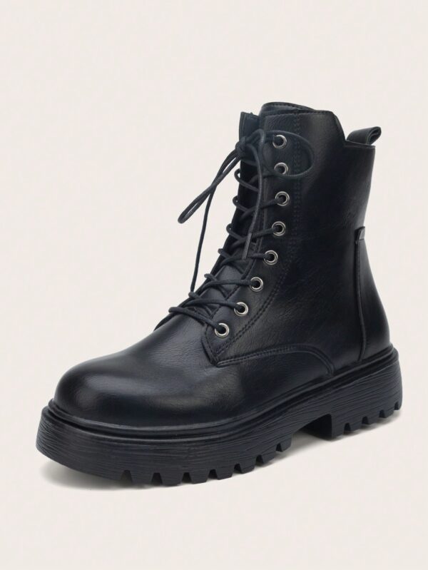 Botas Negras de Estilo Combat para Otoño/Invierno - Image 15
