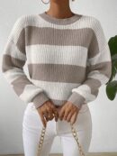 Sweater a Rayas Colorido con Hombros Caídos