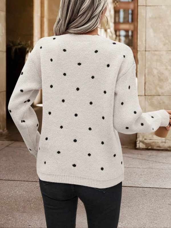 Sweater Puntilla Lunares, Manga Larga y Hombros Caídos - Image 14