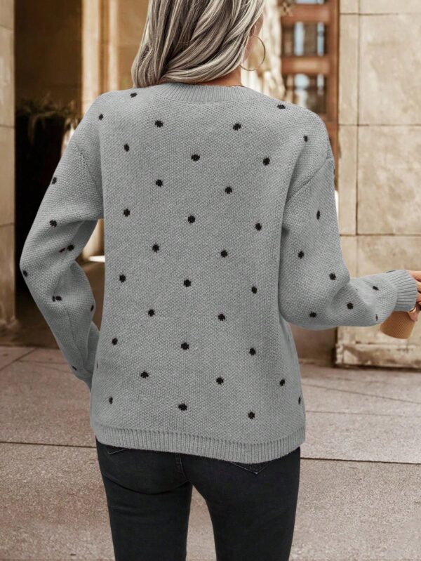 Sweater Puntilla Lunares, Manga Larga y Hombros Caídos - Image 20