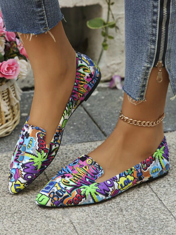 Zapatos Planos Estampados con Punta Afilada y Diseño Deslizable - Image 7