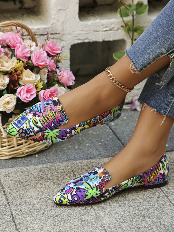 Zapatos Planos Estampados con Punta Afilada y Diseño Deslizable - Image 8