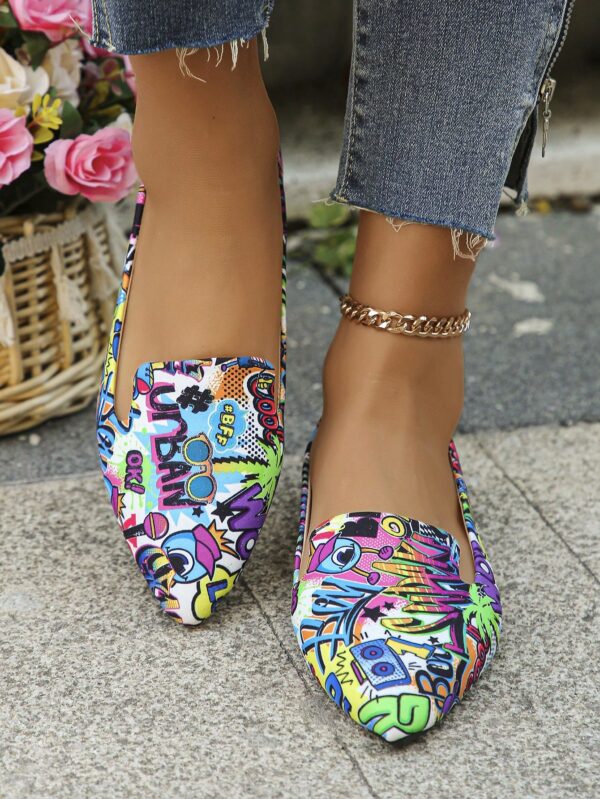 Zapatos Planos Estampados con Punta Afilada y Diseño Deslizable - Image 10