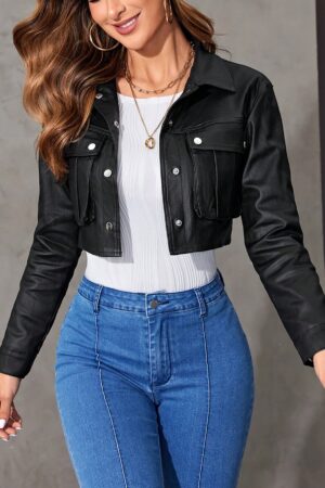 Chaqueta Corta de Color Sólido para Primavera/Verano