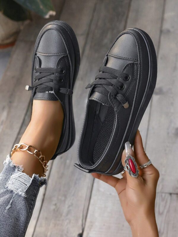 Zapatillas Deportivas de Lona en Negro, Talla Grande - Image 16