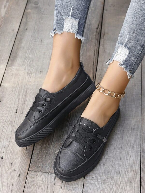 Zapatillas Deportivas de Lona en Negro, Talla Grande - Image 17