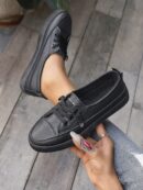 Zapatillas Deportivas de Lona en Negro, Talla Grande