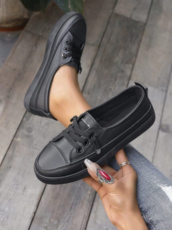 Zapatillas Deportivas de Lona en Negro, Talla Grande - Image 18