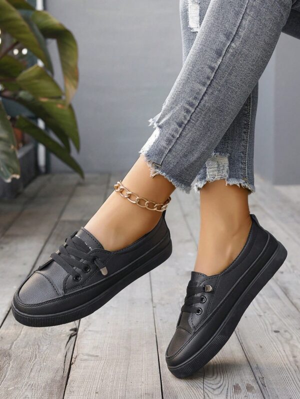Zapatillas Deportivas de Lona en Negro, Talla Grande - Image 19