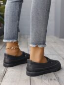 Zapatillas Deportivas de Lona en Negro, Talla Grande