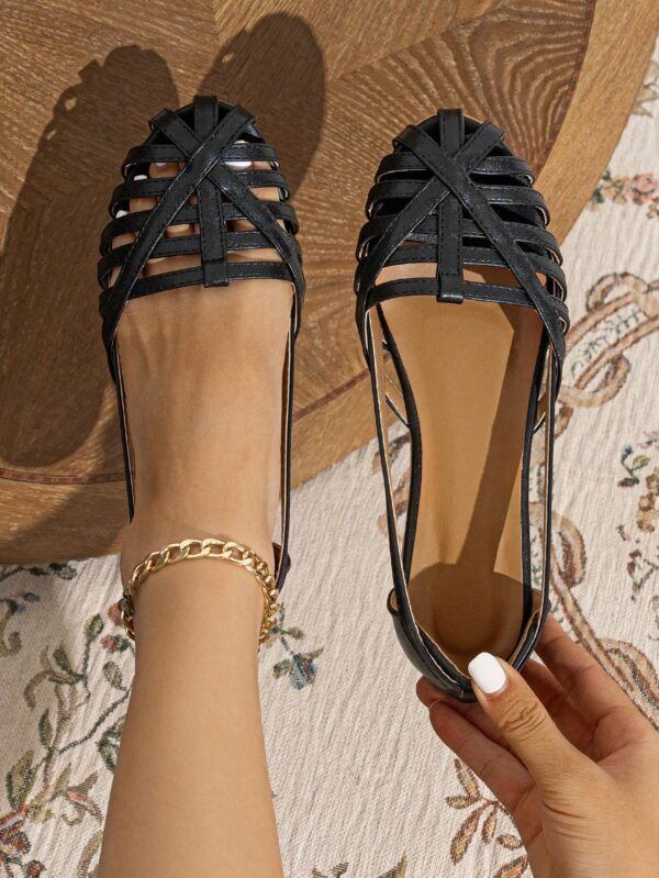 Zapatos Planos de Mujer con Detalles Tejidos y Talón Abierto - Image 7