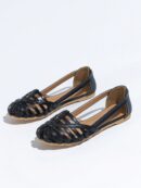 Zapatos Planos de Mujer con Detalles Tejidos y Talón Abierto