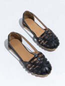 Zapatos Planos de Mujer con Detalles Tejidos y Talón Abierto