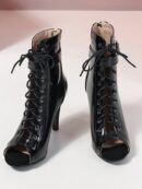 Botas de Baile con Tacón Alto, Peep Toe y Detalles Calados