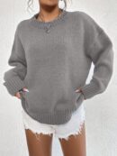 Sweater Casual de Mujer con Manga Larga y Cuello Redondo