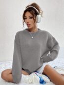 Sweater Casual de Mujer con Manga Larga y Cuello Redondo