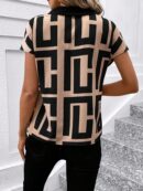 Blusa de Verano con Estampado Geométrico y Manga Murciélago