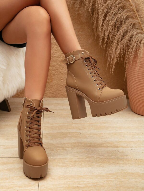 Botas Cortas de Mujer con Hebilla Unica Estilo Britanico - Image 8