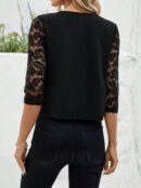 Blazer Mujer con Encaje en Mangas y Abertura frontal