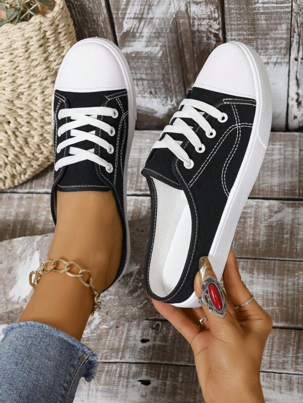 Zapatillas Deportivas de Lona en Negro, Talla Grande - Image 7