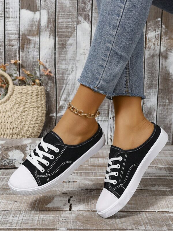 Zapatillas Deportivas de Lona en Negro, Talla Grande - Image 8