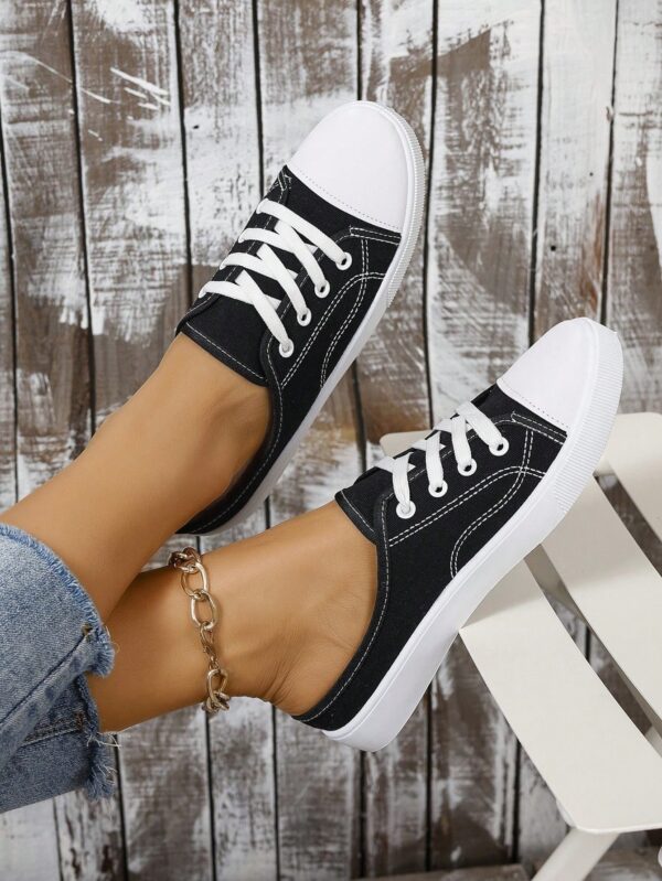 Zapatillas Deportivas de Lona en Negro, Talla Grande - Image 9
