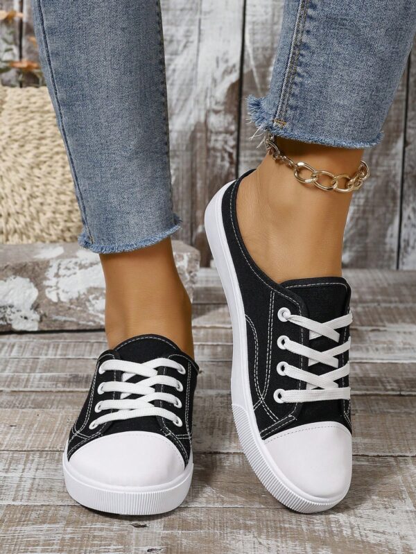 Zapatillas Deportivas de Lona en Negro, Talla Grande - Image 10