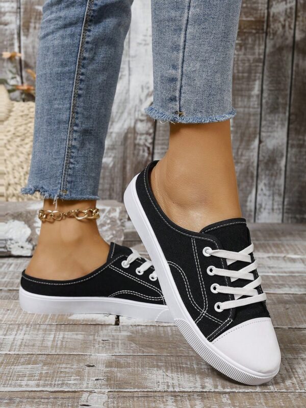 Zapatillas Deportivas de Lona en Negro, Talla Grande - Image 11