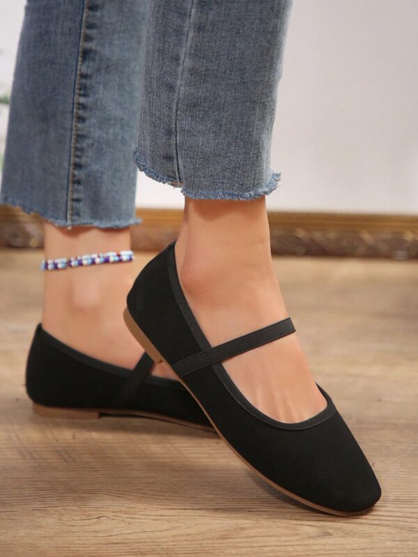 Zapatos Negros de Punta Cuadrada y Banda Elástica - Image 7