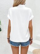 Blusa Batwing Manga Corta en Color Sólido