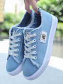 Zapatillas Deportivas de Lona para Mujer, Estilo Estudiantil