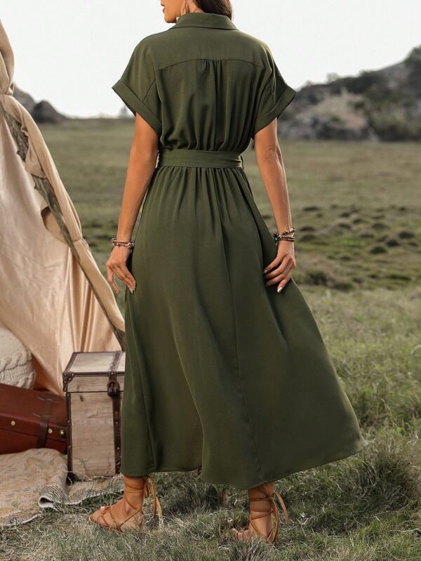Vestido Maxi con Botones y Mangas Murciélago - Image 16
