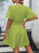 Vestido Casual Cuello en V con Mangas Mariposa