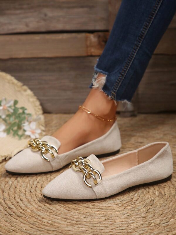 Mocasines Casuales de Puntera Puntiaguda con Hilos Dorados - Image 33