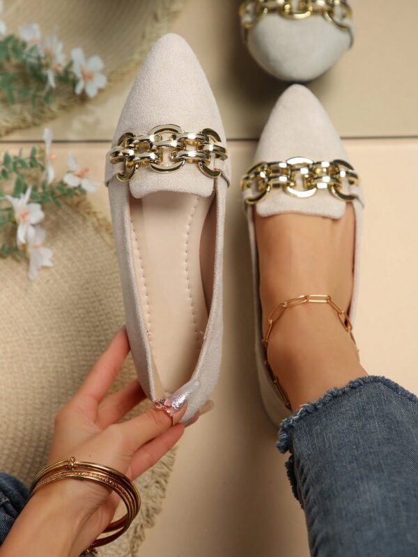 Mocasines Casuales de Puntera Puntiaguda con Hilos Dorados - Image 34