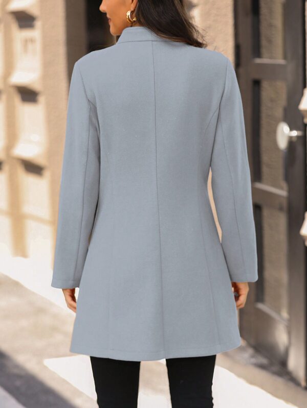 Abrigo de Lana Ajustado con Cuello Mao Estilo Casual - Image 2