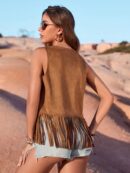 Chaleco Boho con Flecos de Gamuza para Primavera/Verano